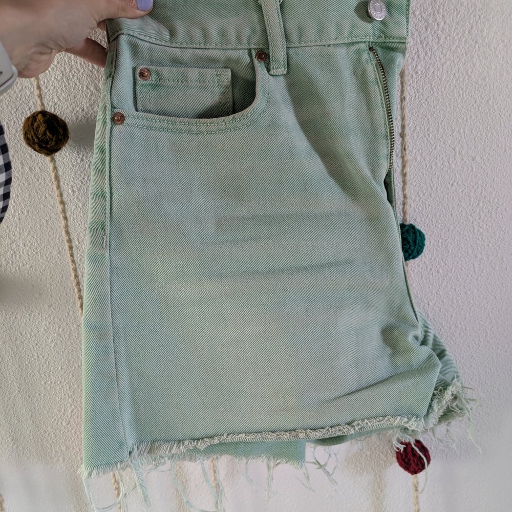 Mint Green Jean Shorts